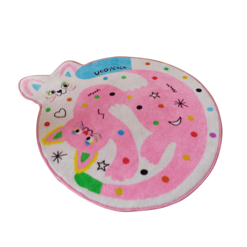 Cute Cats Hug Preppy Room Aesthetic Carpet Rug